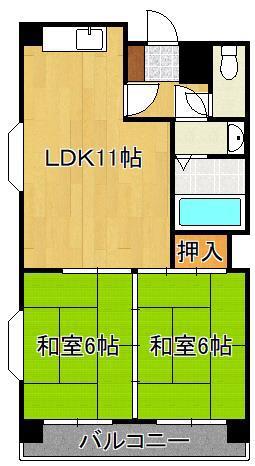 アスティー別院(2LDK/4階)の間取り写真