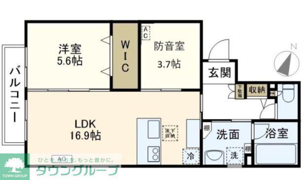 ポルテいちか(1SLDK/3階)の間取り写真