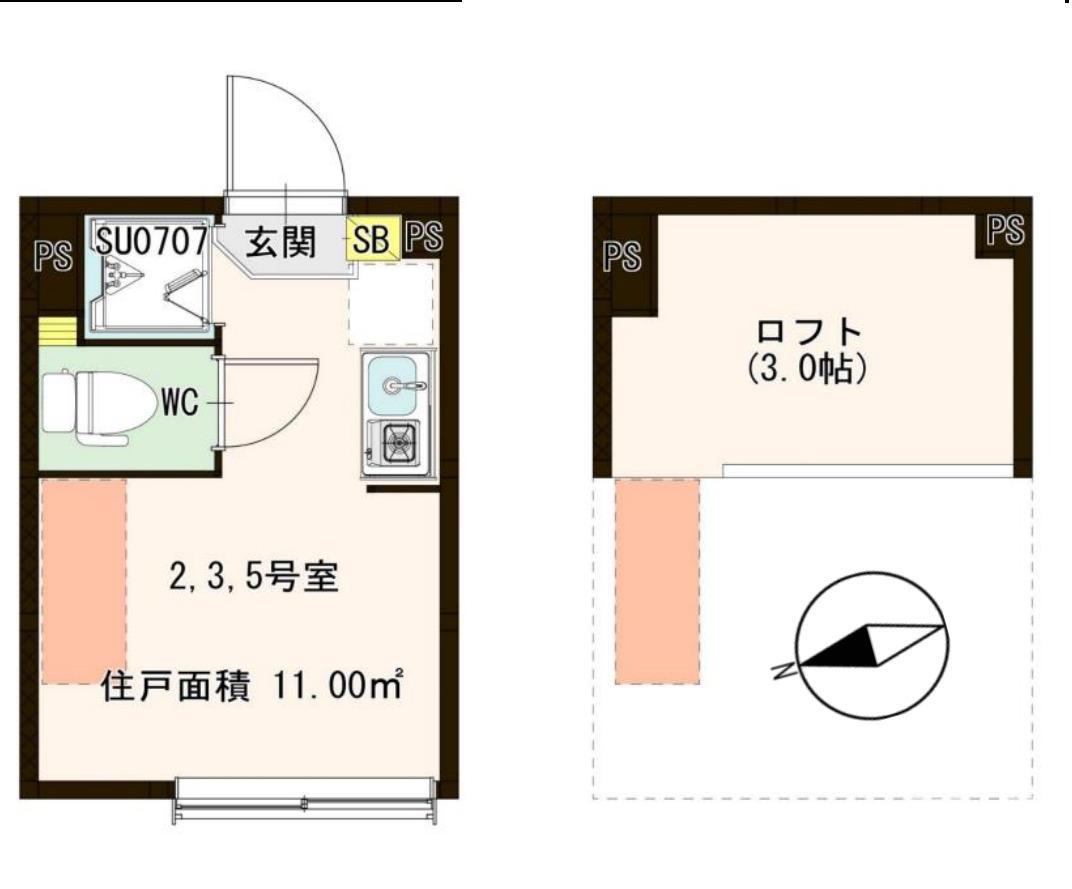 グラン千住仲町(ワンルーム/2階)の間取り写真