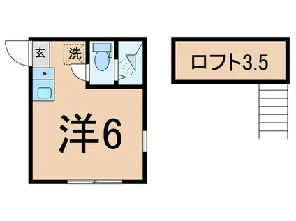 アクタス(ワンルーム/2階)の間取り写真