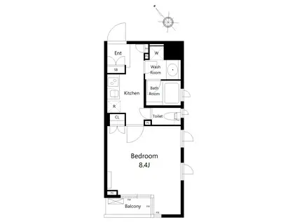 クオリア銀座三丁目(1K/5階)の間取り写真