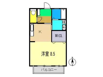 大和ハイツII(1K/2階)の間取り写真