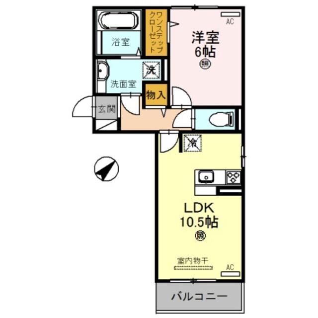 イゾラルーチェ(1LDK/1階)の間取り写真