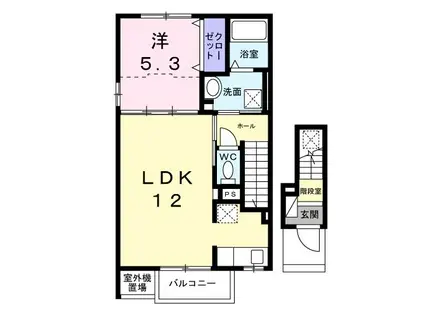 プラシード・ピアッツァ(1LDK/2階)の間取り写真
