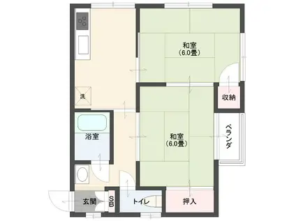 コーポ殿山(2K/3階)の間取り写真