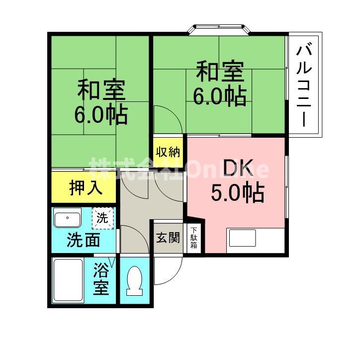 フレグランス小阪(2DK/2階)の間取り写真