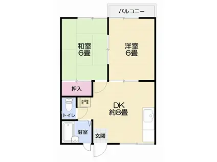コスゲコーポ(2DK/2階)の間取り写真