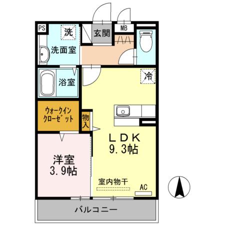 ETERNA イースト(1LDK/2階)の間取り写真