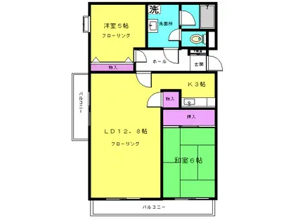 フォレストヒル青葉台(2LDK/3階)の間取り写真