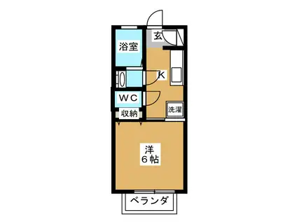 メゾンシリウス(1K/1階)の間取り写真