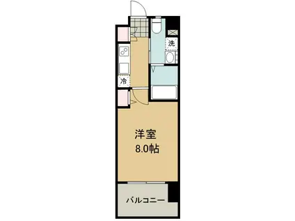 THE BLISSFUL FORT 仙台駅東(1K/4階)の間取り写真