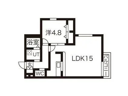 FRレジデンス飯田橋(1LDK/2階)の間取り写真