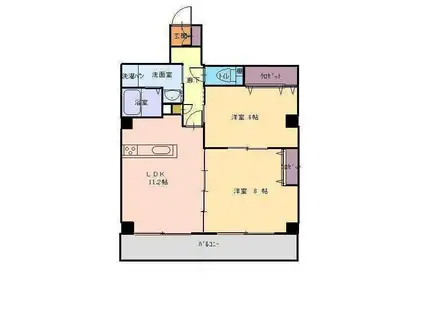 大福三之丸ビル(2LDK/5階)の間取り写真