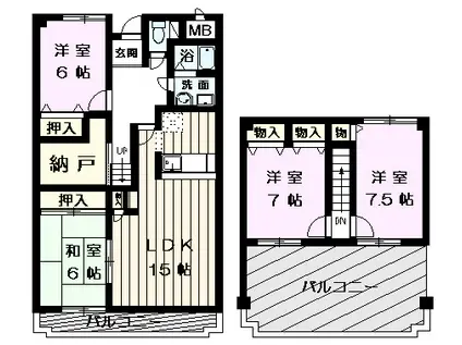 エレガンテヒロ(4LDK/5階)の間取り写真