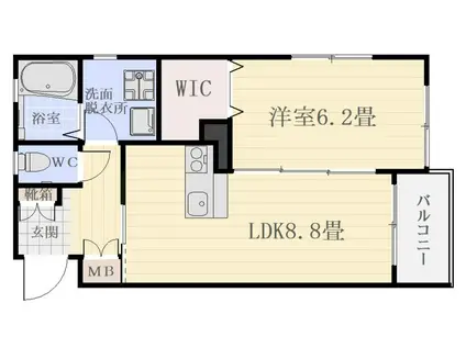 レスタージュII(1LDK/2階)の間取り写真