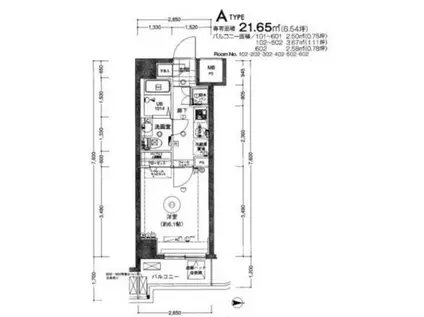 ブライズ高井戸ー上高井戸1丁目-(1K/6階)の間取り写真