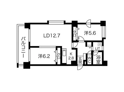 ノヴァ東札幌(2LDK/11階)の間取り写真