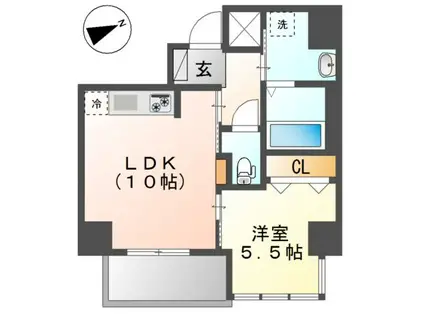 CHEZ KOTOBUKI シェ・コトブキ(1LDK/5階)の間取り写真