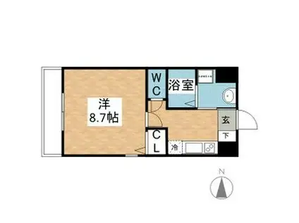 丹下キアーロ(1K/6階)の間取り写真