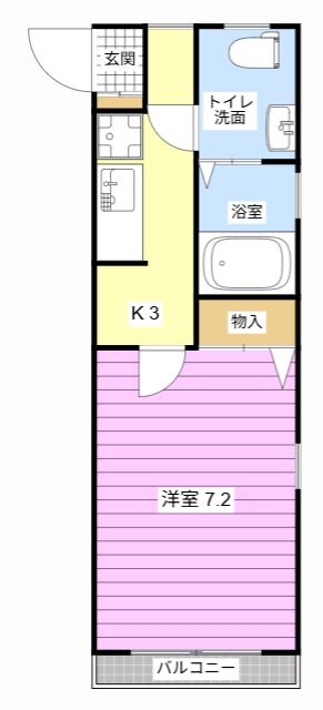 リエス上島B(1K/3階)の間取り写真