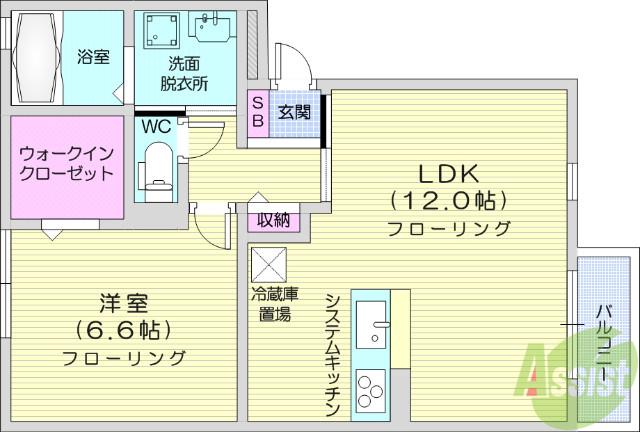 FORTRESS KEI(1LDK/2階)の間取り写真