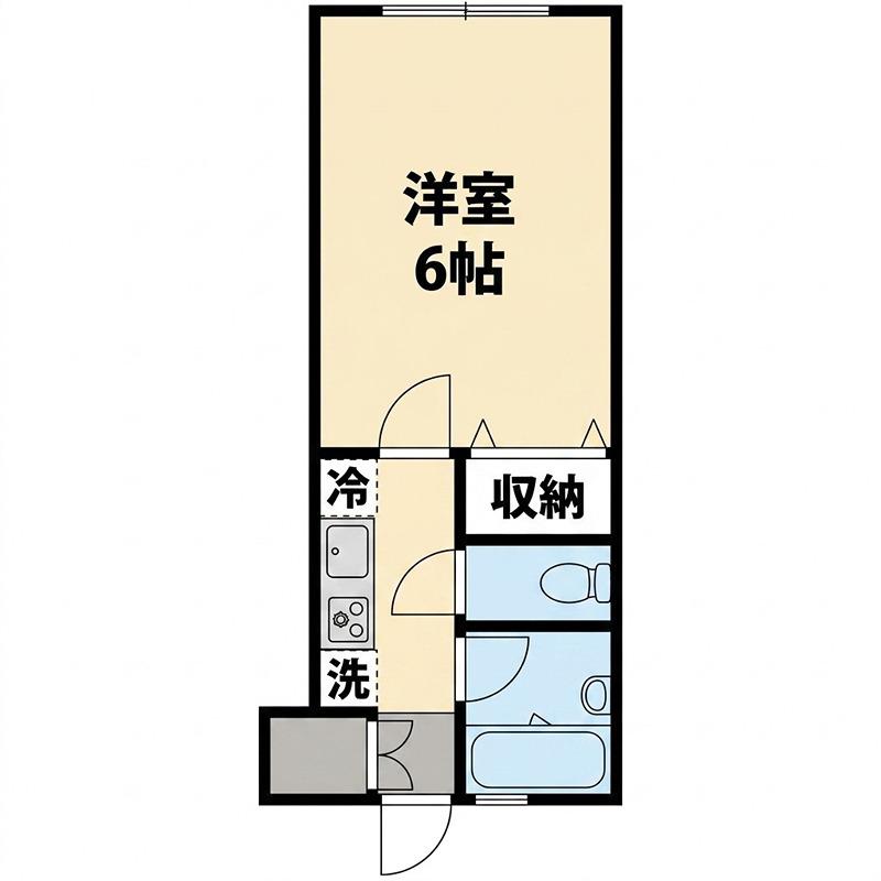 セントハイツB棟(1K/1階)の間取り写真