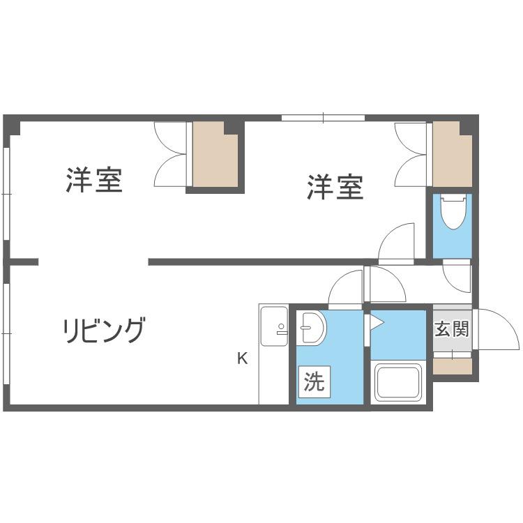 サパーハウス雅(2LDK/4階)の間取り写真