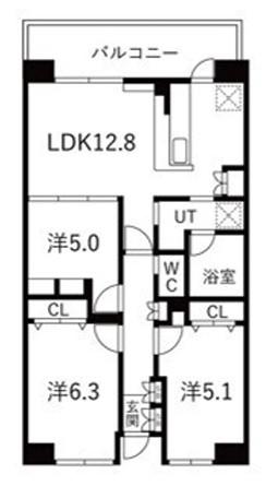 アクティ目黒駅前II(3LDK/4階)の間取り写真
