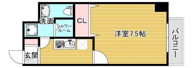 HR・FRONT・REGALドームウエスト(1K/2階)の間取り写真