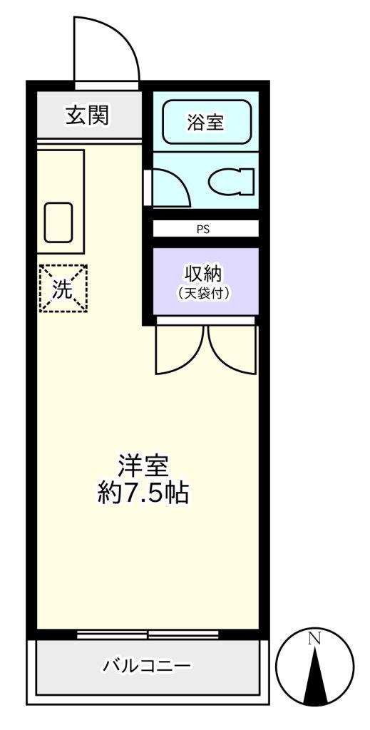 セントラルコーポ・クロッカスカン(ワンルーム/3階)の間取り写真