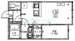 KEIAI RESIDENCE 北習志野III(1LDK/3階)の間取り写真