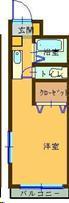 メゾンラベンダー5番館(ワンルーム/3階)の間取り写真