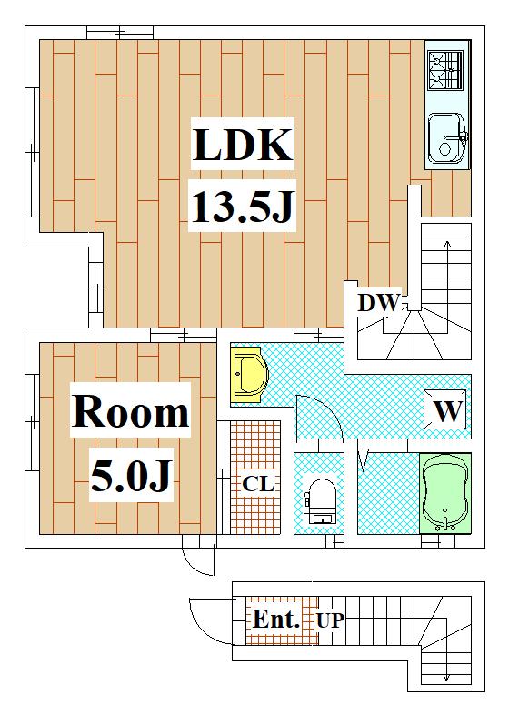 CORTILE中延(1LDK/3階)の間取り写真