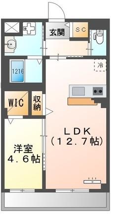 中村区鳥居西通2丁目マンション(1LDK/2階)の間取り写真