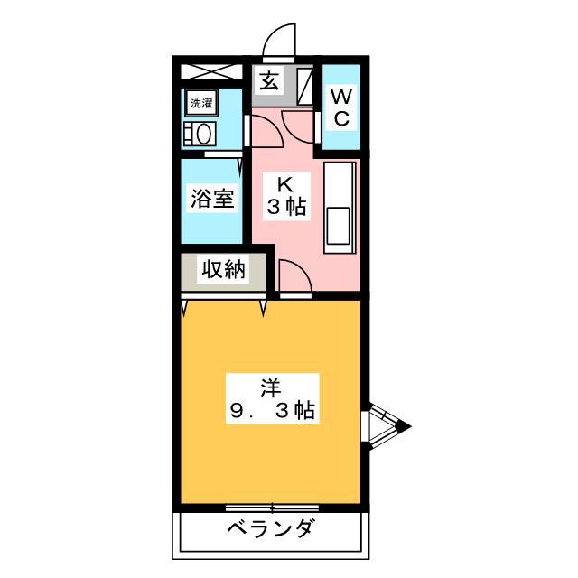 チムニーハウス(1K/1階)の間取り写真