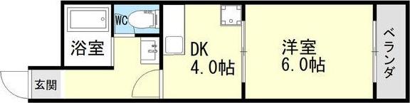 サン・クレール(1DK/5階)の間取り写真