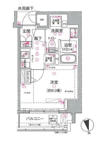 SQUARE CITY KAWASAKI HIGASHIDACHO(1K/9階)の間取り写真