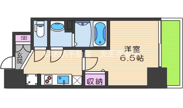 ララプレイス天王寺シエロ(1K/3階)の間取り写真