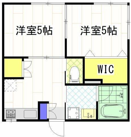 第2ハイツ小川B棟(2DK/1階)の間取り写真