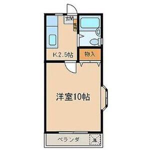 コーポニシベ(1K/3階)の間取り写真