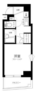フォルトゥナ新中野(1K/10階)の間取り写真