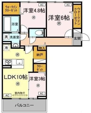 ハーベストCK(3LDK/3階)の間取り写真