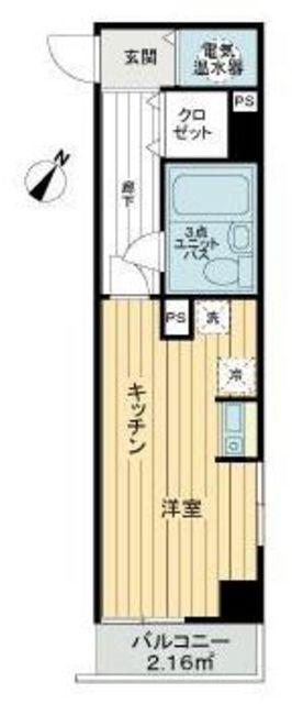 ライオンズマンション大塚第2(ワンルーム/6階)の間取り写真