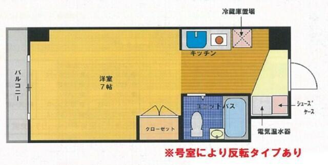エストレージャ湘南(ワンルーム/8階)の間取り写真