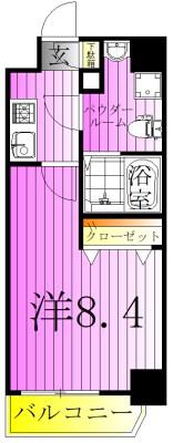 プレール・ドゥーク西新井III(1K/6階)の間取り写真