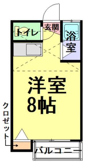 アオキコーポ(ワンルーム/1階)の間取り写真