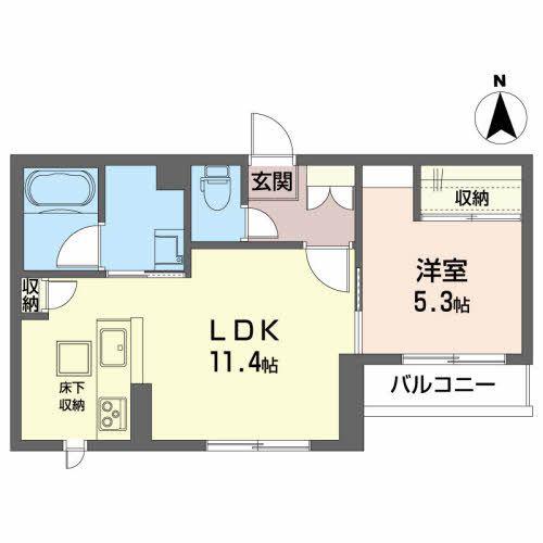CORIUSU(1LDK/1階)の間取り写真