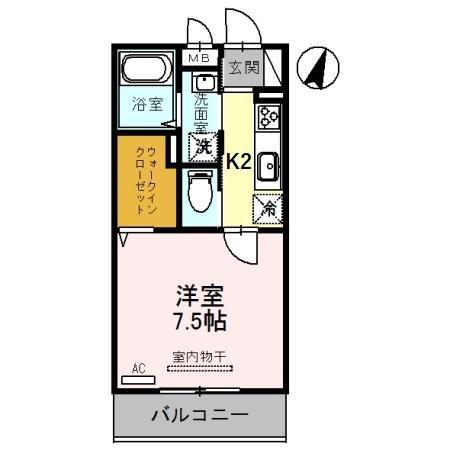 グレイスハウスII(1K/3階)の間取り写真