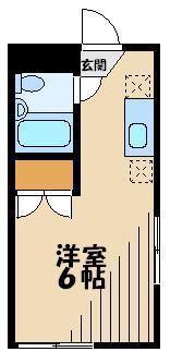 ウィザード小手指(ワンルーム/2階)の間取り写真