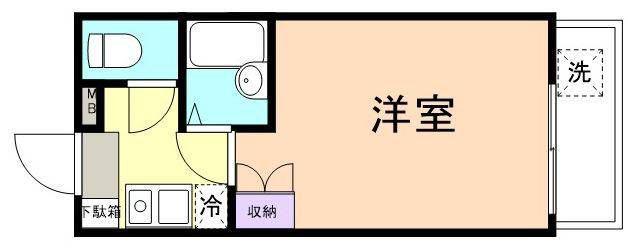 シャルマンフジ和歌山5番館(1K/2階)の間取り写真